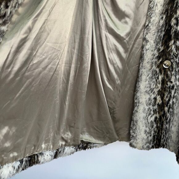 Unbranded Faux Fur Persian Contrasting Oversized Collar Overcoat - Picture 13 of 15